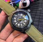 Breitling Avenger II Seawolf Copy Watch Blacksteel Green Leather Band